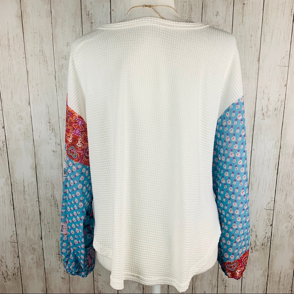 🔥BOHO BLOSSOM🔥Contrast Swiss Dot Knit Top S/M/L/XL NWT - Picture 7 of 8